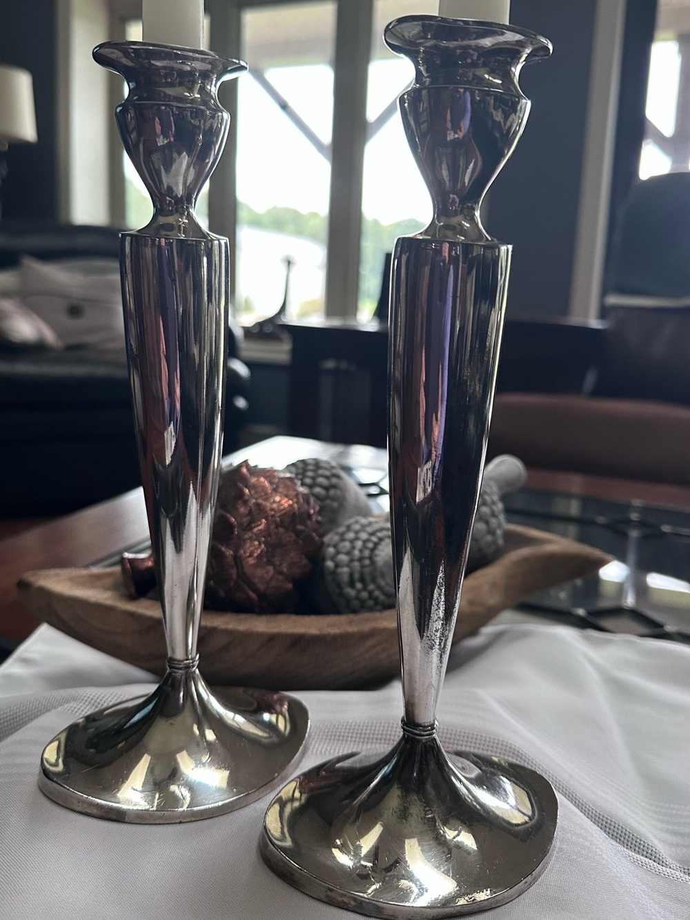 Vintage Classic 10” Silver Plate Candlestick Pair